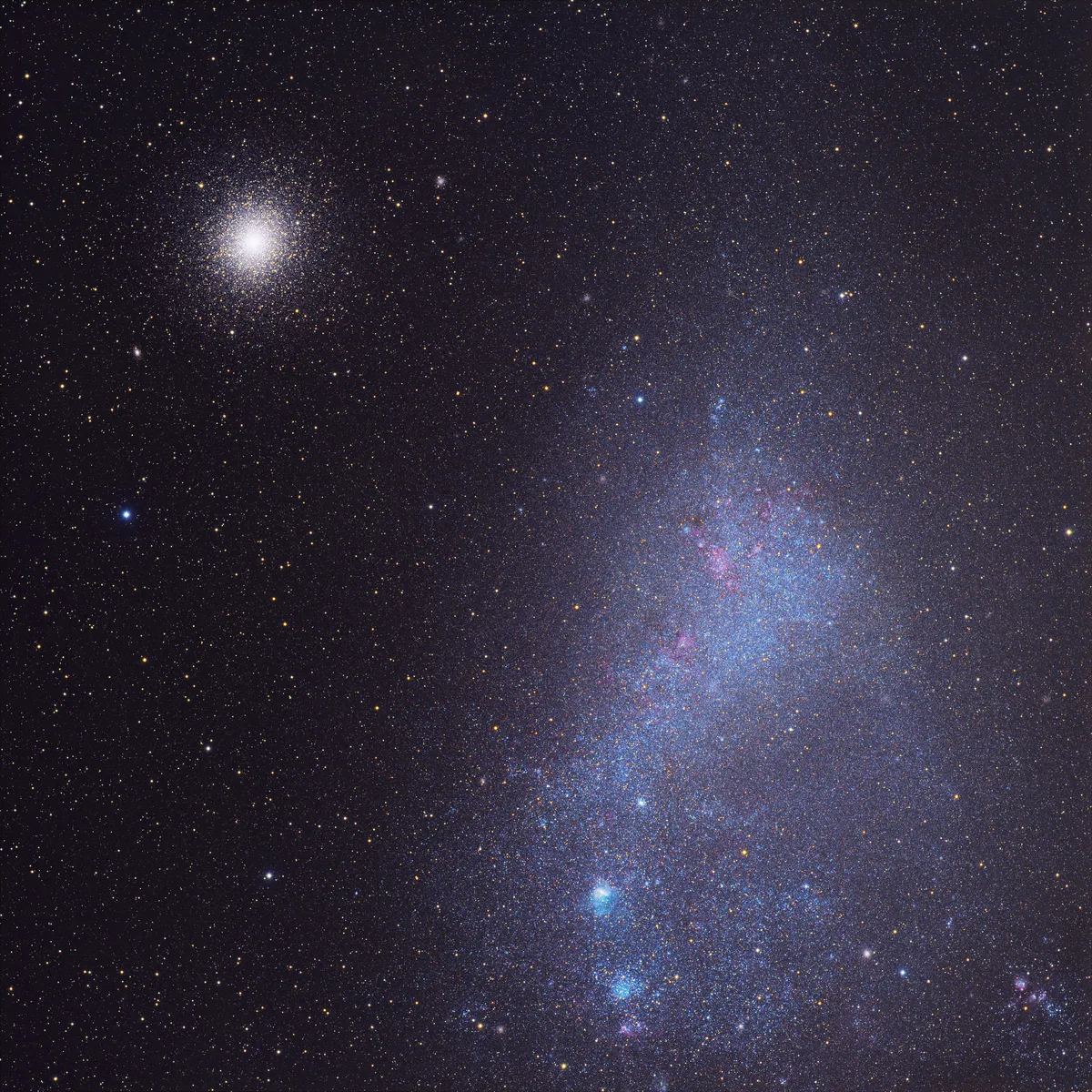 Small Magellanic Cloud & 47 Tucanae Michael Sidoni, Canberra, Australia, 5 November 2017 Equipment: FLI ProLine PL16803 CCD camera, Takahashi FSQ106EDX4 refractor, Starlight Xpress Lodestar Autoguider.