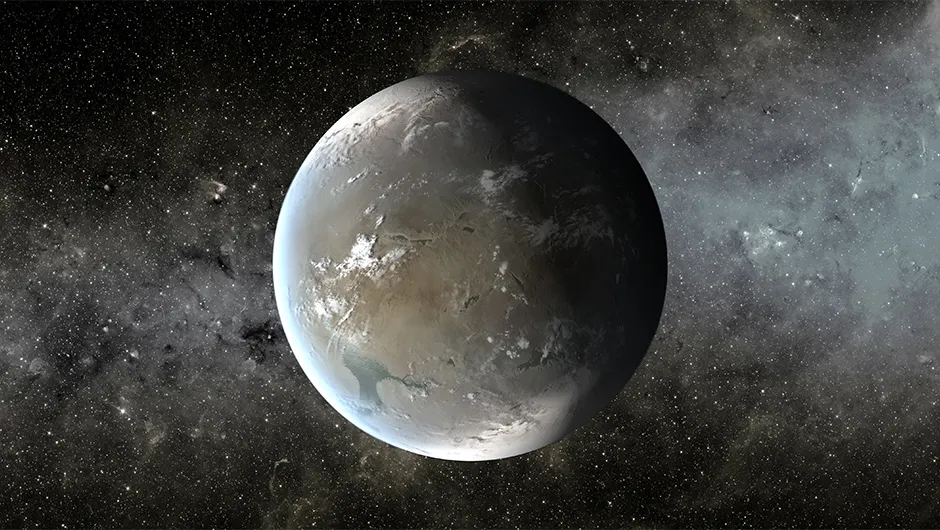 An artist's depiction of Kepler-62f. The planet's stable axial tilt suggests it could be more Earth-like than previously thought.Credit: NASA Ames/JPL-Caltech/T. Pyle