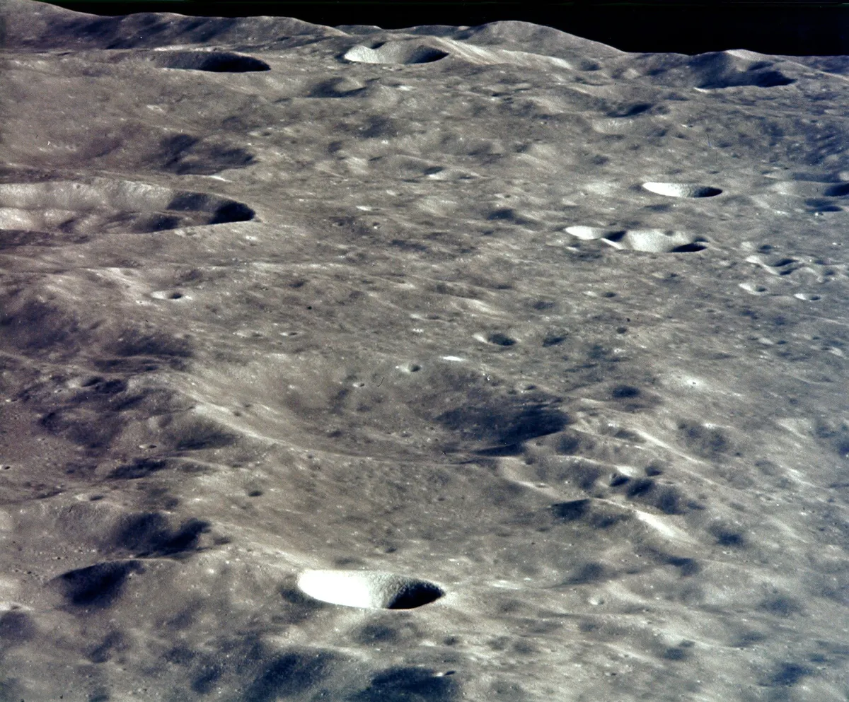 The two modules ‘Snoopy’ and ‘Charlie Brown’ successfully redocked above the far side of the Moon. Credit: NASA