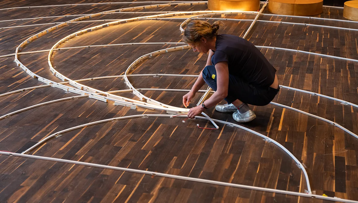 Laying down a geocentric map of the Solar System to complete the stage setup.
