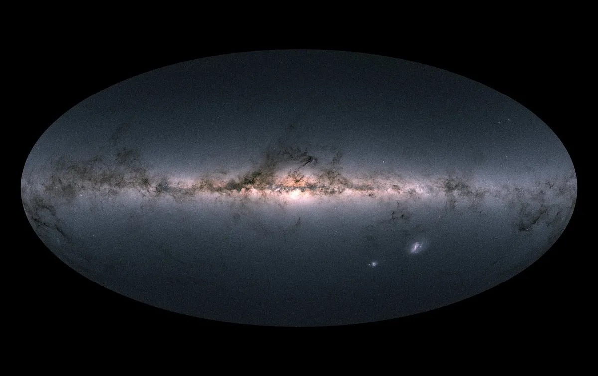 Gaia's all-sky view of the Milky Way based on the measurements of almost 1.7 billion stars. Credit: ESA