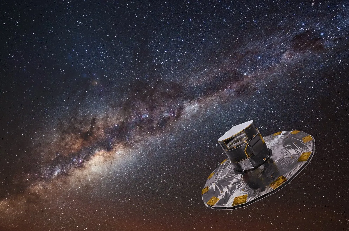 An artist's impression. Gaia spacecraft operated by the European Space Agency (ESA) seeks to map the Milky Way.
