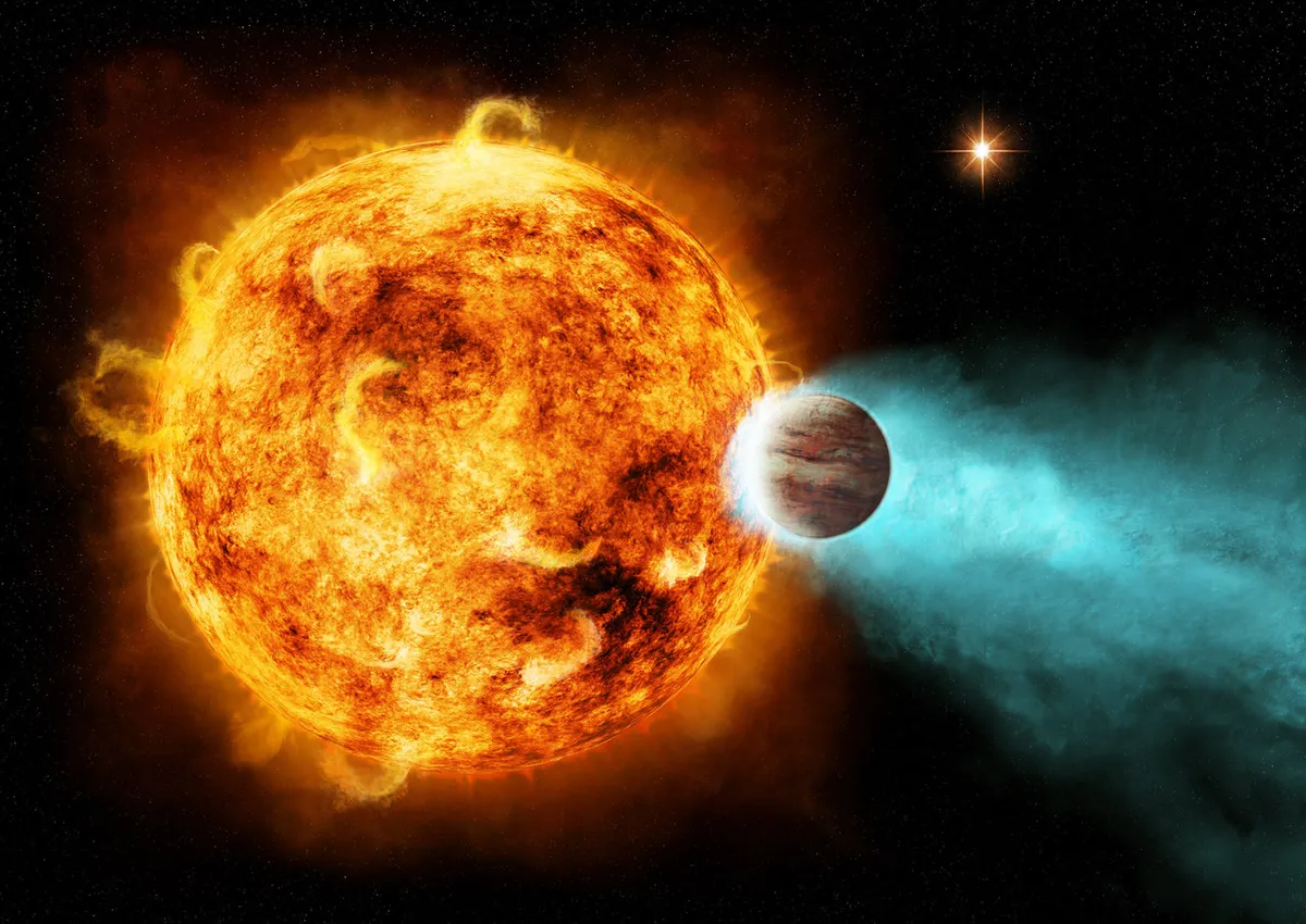 An artist's impression of a hot Jupiter; a gas giant similar to Jupiter but orbiting much closer to its host star.Credit: NASA/Ames/JPL-Caltech