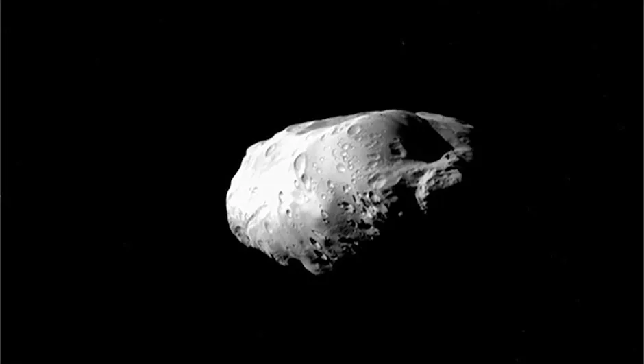 Saturn's moon Prometheus, as seen by the Cassini spacecraft on 6 December 2015. The shape of this elongated moon was also explained in the study.Credit: NASA/JPL-Caltech/Space Science Institute