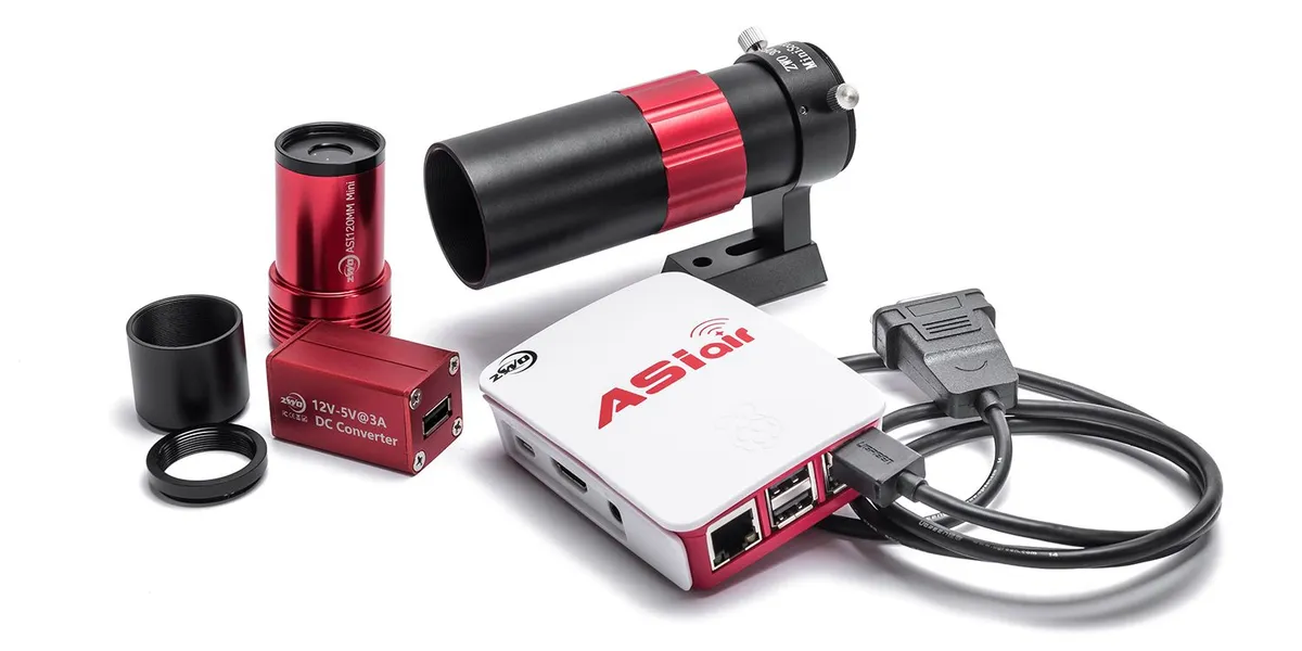 ZWO ASIair smart Wi-Fi ASI120MM Mini camera and 30F4 Mini guidescope