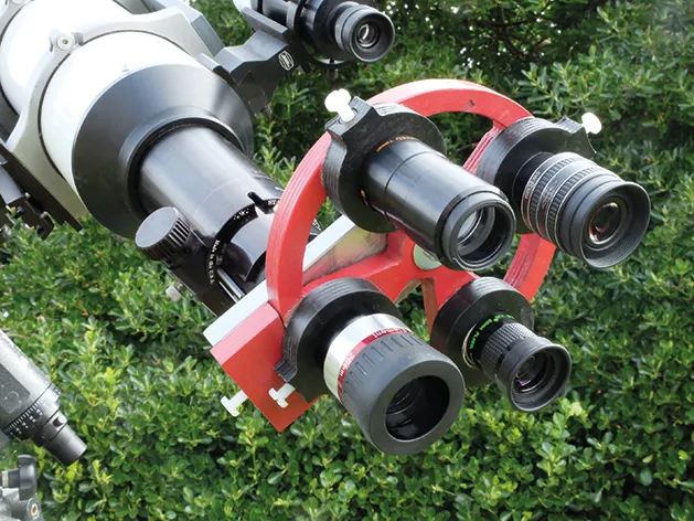 Our rotating turret can hold up to four of your favourite eyepieces. Credit: Mark Parrish