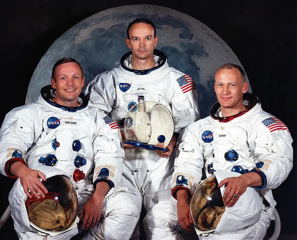 Apollo 11 astronauts (L-R) Neil Armstrong, Michael Collins and Buzz Aldrin