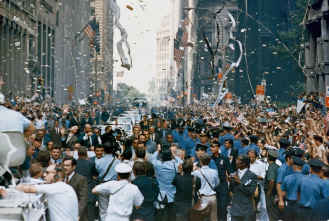 Well-wishers line the streets of New York City to welcome home the crew of Apollo 11. Credit: NASA