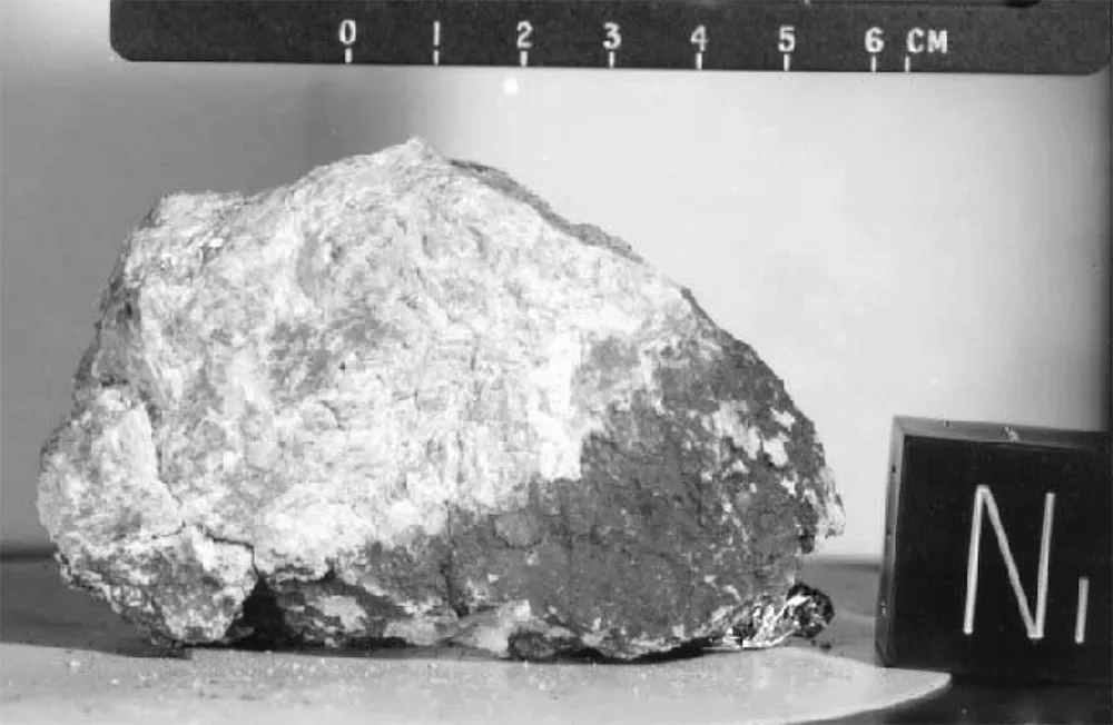 The Genesis Rock - a piece of the Moons primordial crust - was collected during Apollo 15. Credit: NASA