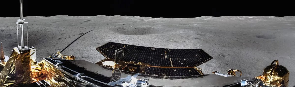 Part of a panorama of the lunar farside as seen by the Chang'e 4 spacecraft. Credit: CNSA