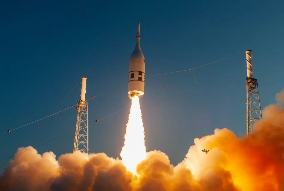 A launch abort system with a test version of the Orion crew spacecraft attached launches from Cape Canaveral Air Force Station, Florida, 2 July 2019. Credit: NASA/Tony Gray and Kevin O’Connell