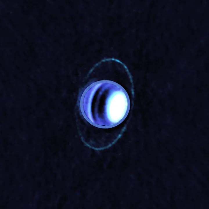 Uranus’s cold rings Atacama Large Millimeter/submillimetre Array and Very Large Telescope, 20 June 2019 Credit: ALMA (ESO/NAOJ/NRAO); Edward M. Molter and Imke de Pater)