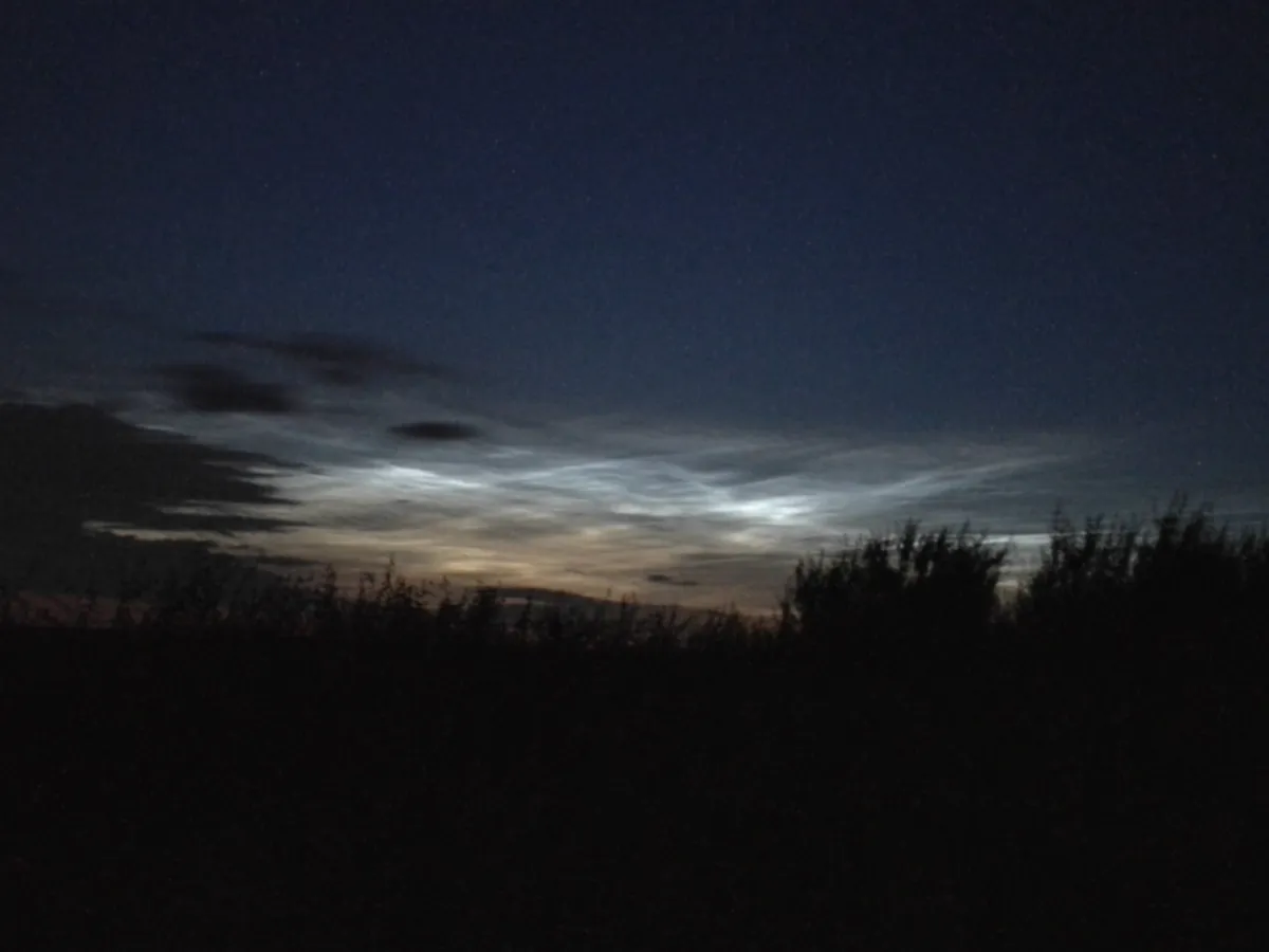 Noctilucent clouds taken with NightCap. Long Exposure mode, 20.20 second exposure, 1/11s shutter speed. Credit: Paul Money