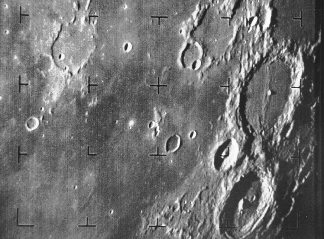 This is the first image of the lunar surface captured by a US spacecraft. Ranger 7 took this picture of the Moon on 31 July 1964. Credit: NASA/JPL-Caltech