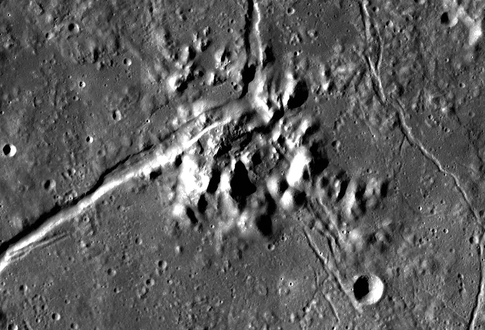 Rima Petavius, as seen by the Lunar Reconnaissance Orbiter. Credit: NASA/GSFC/Arizona State University