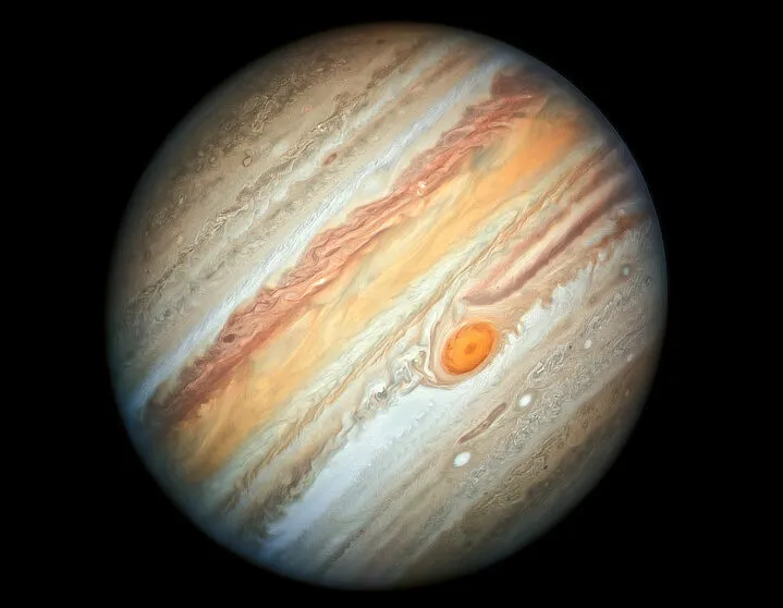 The Great Red Spot, Jupiter NASA Juno, 27 June 2019. Credit: NASA, ESA, A Simon (Goddard Space Flight Center) and MH Wong (University of California, Berkeley)