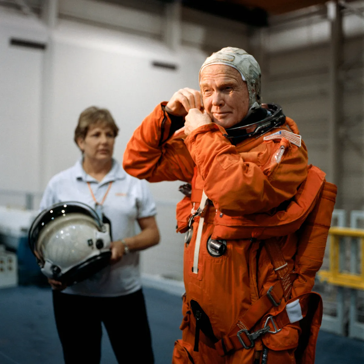 US Senator John Glenn during training for the Discovery STS-95 mission, which launched on 29 October 1998. Glenn had become the first man to orbit Earth in 1962, and his last mission saw him become the oldest person to fly in space. Credit: NASA