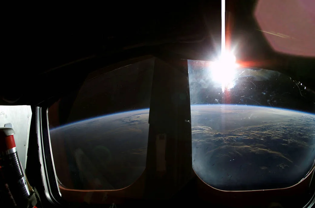 A sunrise captured from Space Shuttle Columbia, 22 January 2003. Credit: NASA