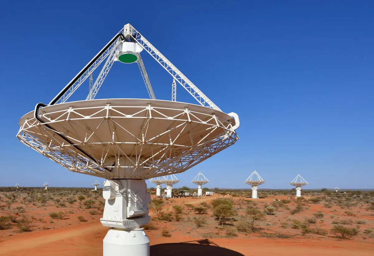 The antennas of CSIRO's ASKAP telescope at the Murchison Radio-astronomy Observatory in Western Australia. Credit: CSIRO