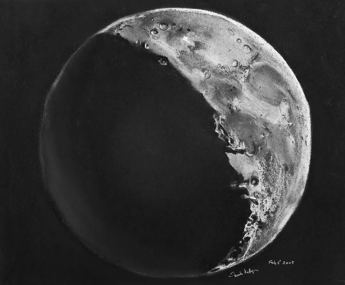 One of Deirdres many Moon sketches. Credit: Deirdre Kelleghan.