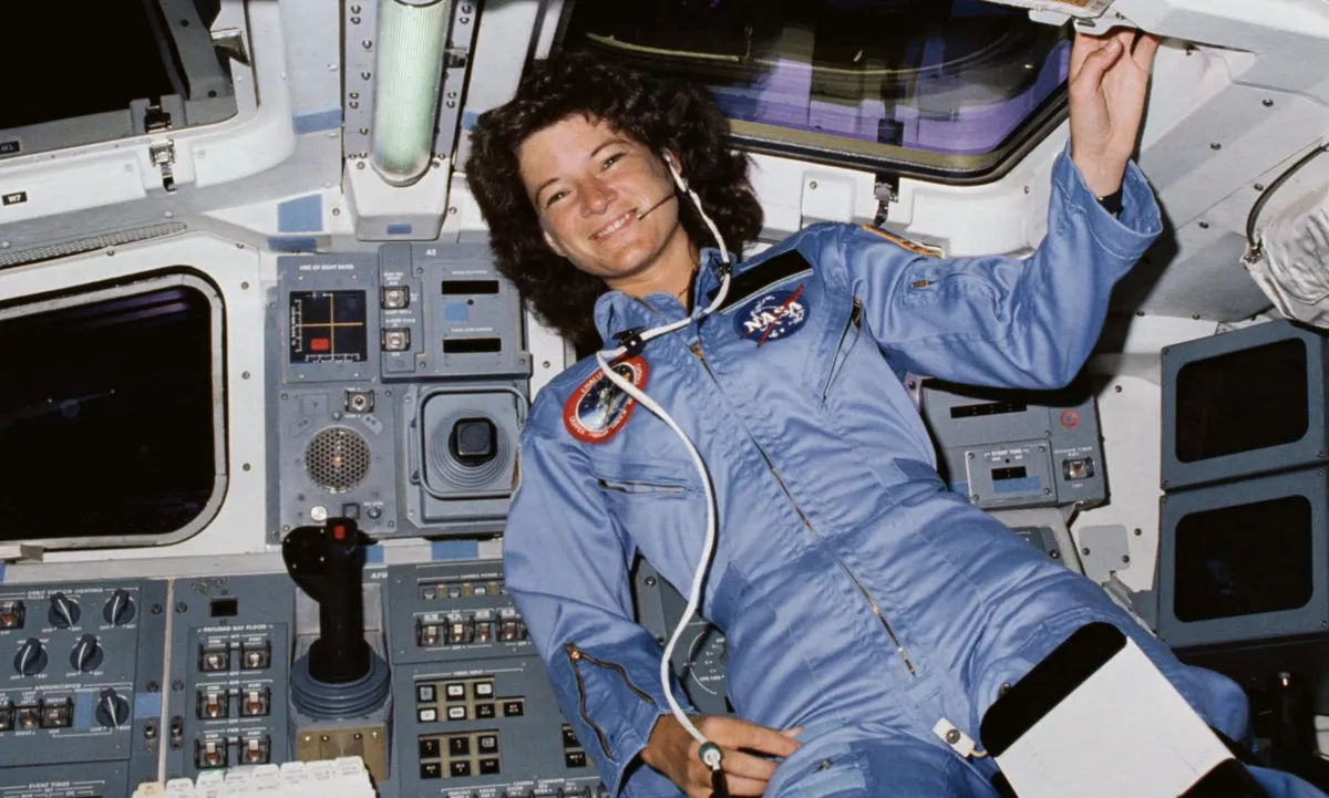 Astronaut Sally Ride became the first American woman in space aboard Space Shuttle Challenger on mission STS-7, which launched 18 June 1983. She later said: “I’m sure it was the most fun I’ll ever have in my life.” Credit: NASA