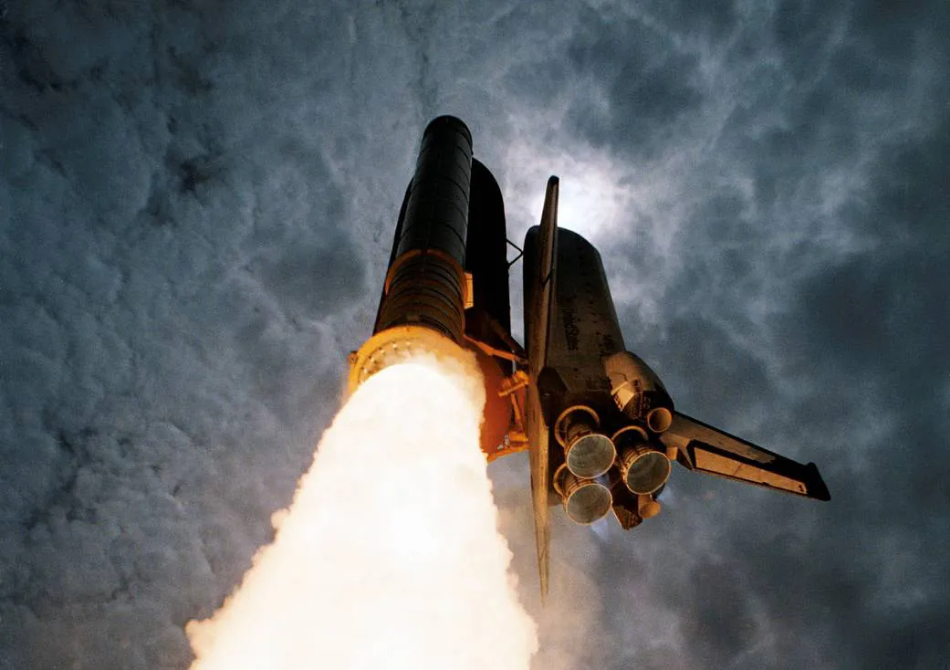 Space shuttle Columbia launches from NASA’s Kennedy Space Center, carrying the first United States Microgravity Laboratory, June 25, 1992. Credit: NASA