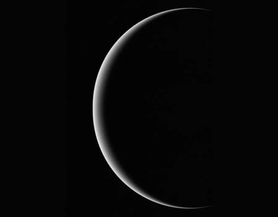 NASA's Voyager 2 flew past Uranus in January 1986. It captured this image of the planet's crescent. Credit: NASA