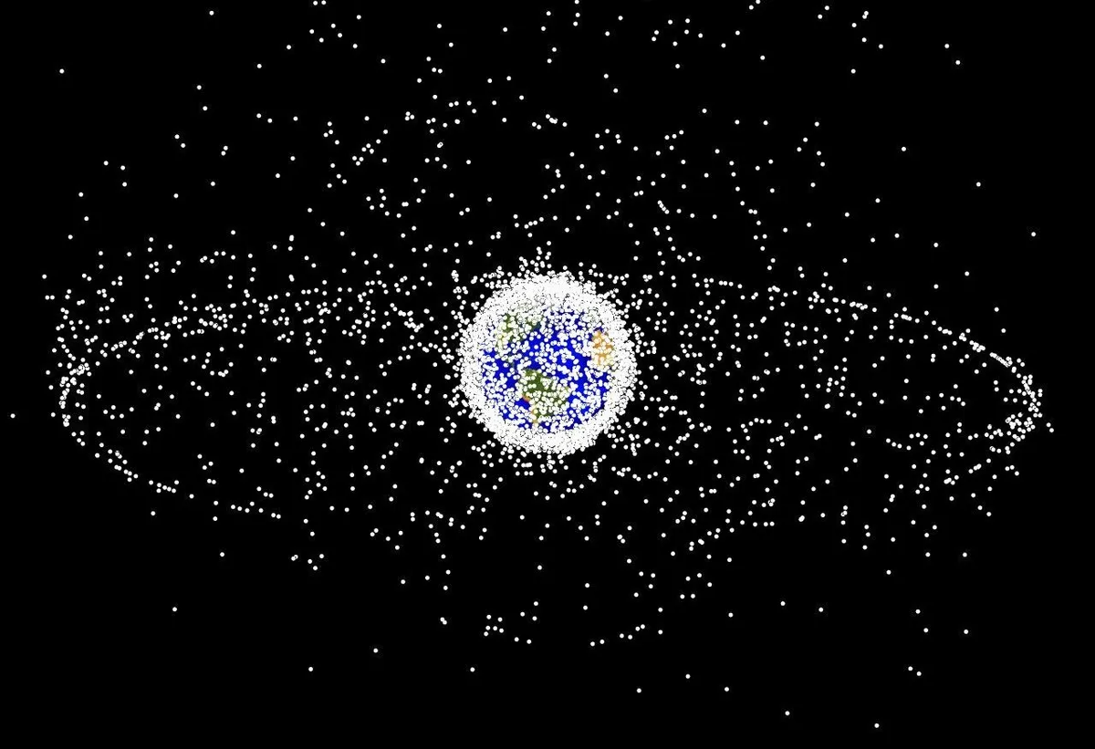 A computer-generated image of space debris orbiting Earth. Credit: NASA Orbital Debris Program Office, photo gallery