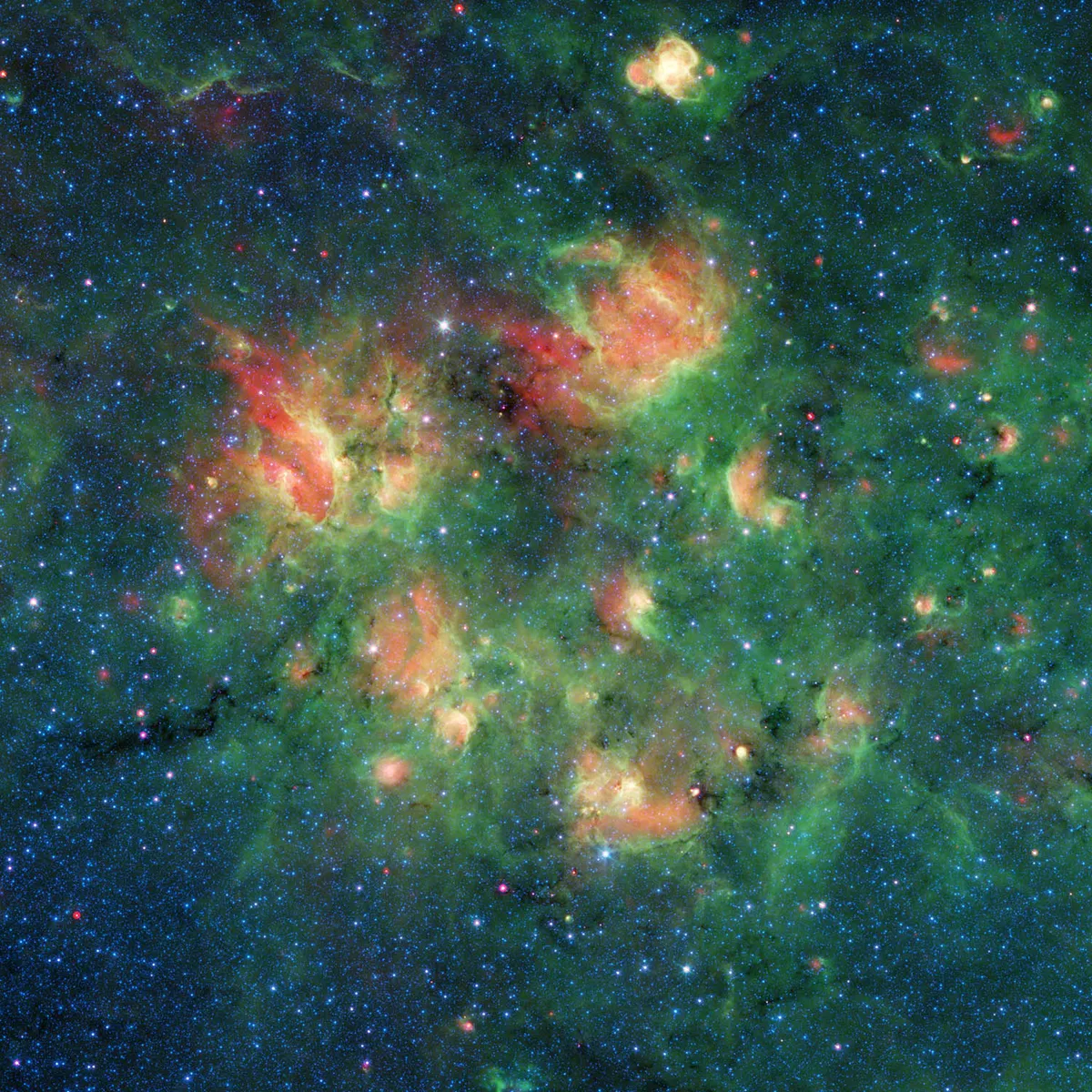 A Spitzer Space Telescope of a region within the Milky Way. Credit: NASA/JPL-Caltech/Milky Way Project