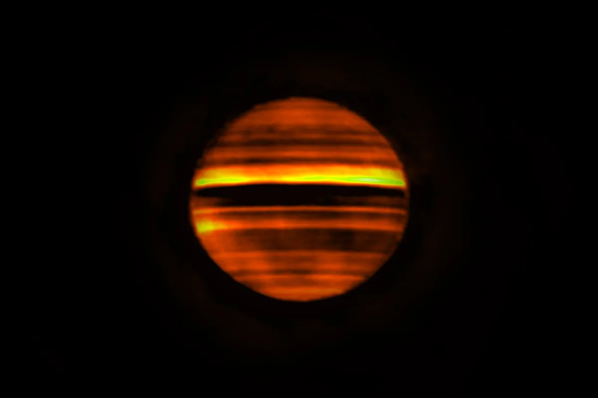 Jupiter captured in radio waves. Credit: ALMA (ESO/NAOJ/NRAO), I. de Pater et al.; NRAO/AUI NSF, S. Dagnello