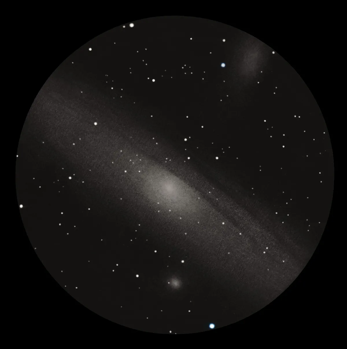  View of the Andromeda Galaxy through an 8-inch telescope, 40x magnification. Credit: Michael Vlasov