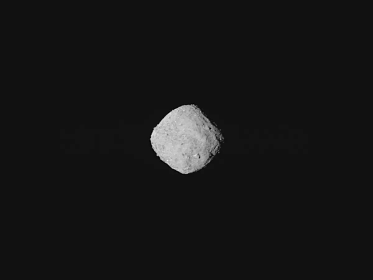 A view of asteroid Bennu captured by NASA’s OSIRIS-REx spacecraft on 29 October 2018 from a distance of 330km.