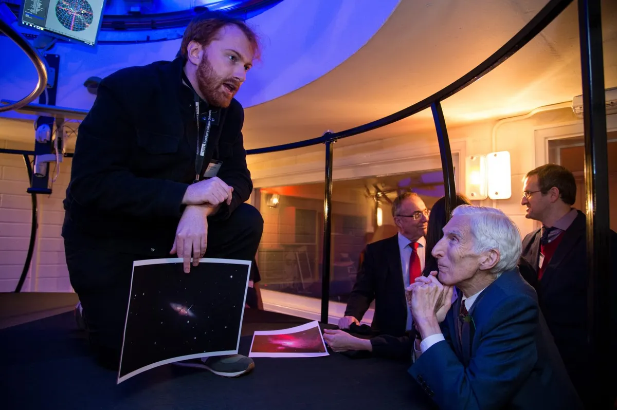 Astronomer Royal Martin Rees pictured at the UCL Observatory Perren telescope unveiling  (Image by Kirsten Holst)