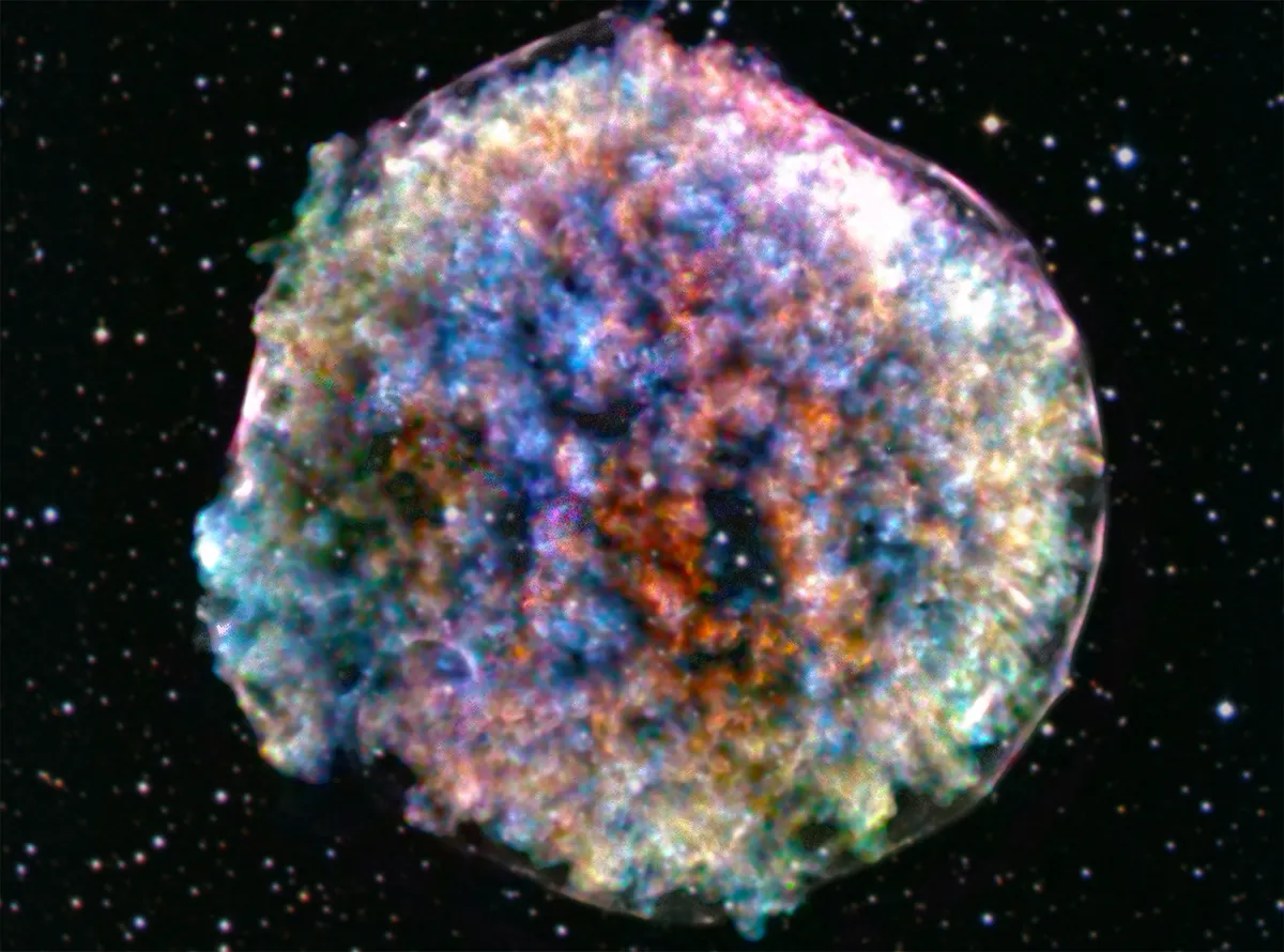 Tycho supernova remnant. Credit: X-ray: NASA/CXC/RIKEN & GSFC/T. Sato et al; Optical: DSS