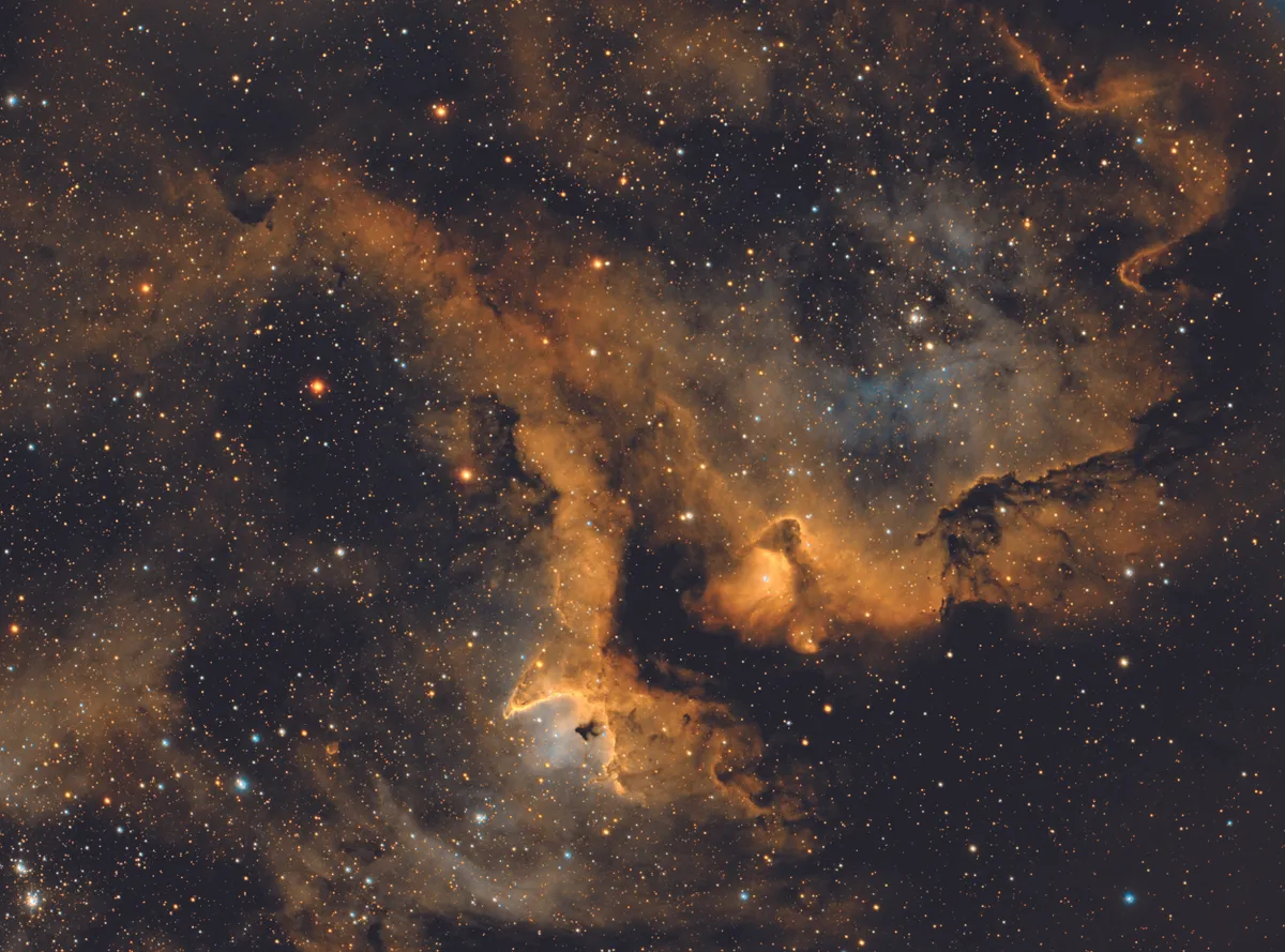 The Soul Nebula Duan Yusef, Essex, 23 September–9 October 2018. Equipment: ZWO ASI1600 mono camera, Altair Wave 130 EDT apo refractor, Sky-Watcher EQ8 Pro equatorial mount.