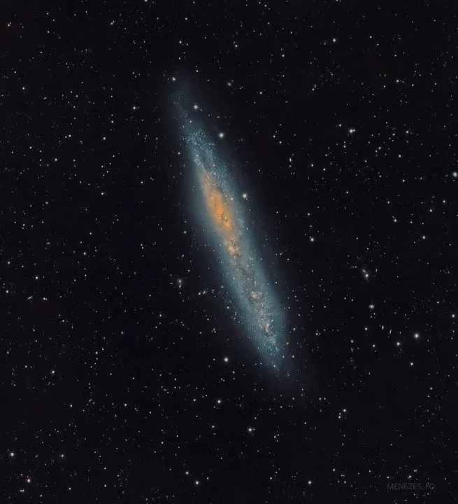 NGC 55 Fernando Menezes, Brazil, June & July 2019. Equipment: QHY16200A mono CCD camera, Sky-Watcher Esprit 150ED apo triplet, iOptron CEM60-EC mount