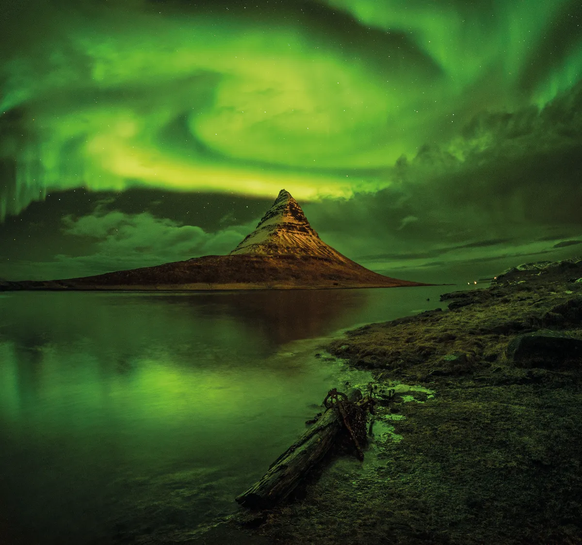 A dragon and the witch’s hat Craig McDearmid, Kirkjufell Mountain, Iceland, 7 December 2018. Equipment: Sony a7S digital camera, Samyang 14mm lens, tripod