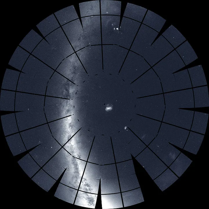 Southern sky panorama TRANSITING EXOPLANET SURVEY SATELLITE (TESS), 5 NOVEMBER 2019. Credit: NASA/MIT/TESS