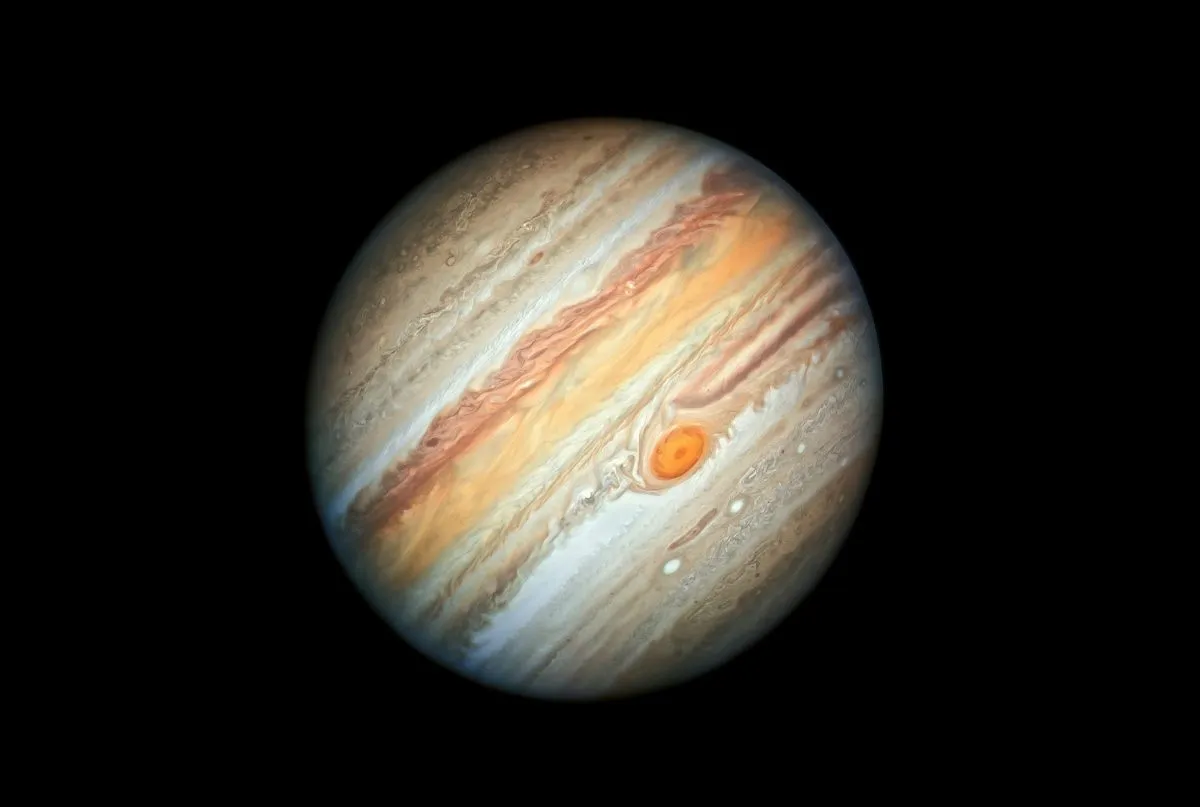 When you look at Jupiter you are seeing it as it was about 48 minutes ago. Credit: Hubble Space Telescope