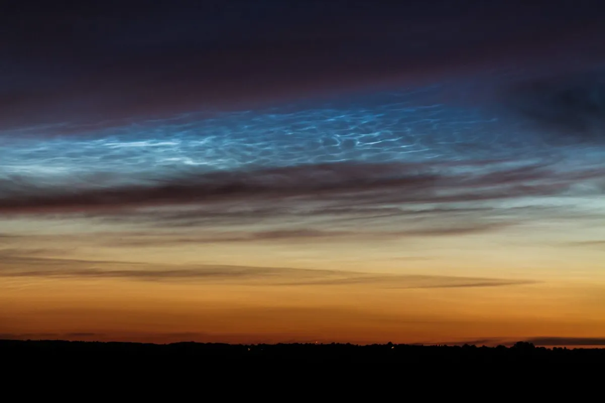 Noctilucent clouds captured on 6 July 2016. Credit: Mary McIntyre