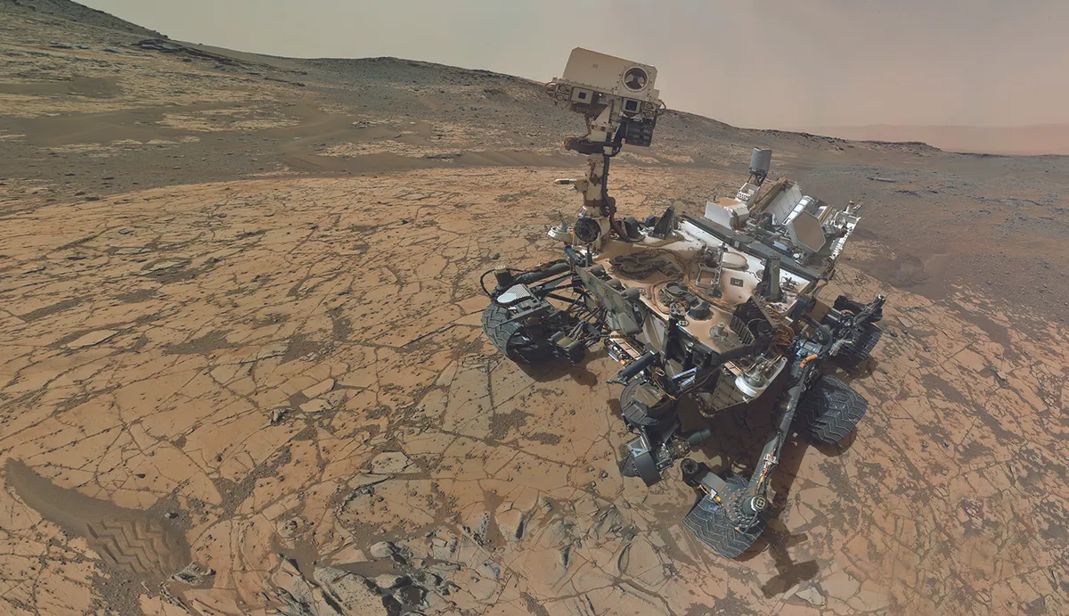 A selfie captured by the Curiosity rover on Mars, processed by Mick Hyde. Credit: Michael L Hyde 2015