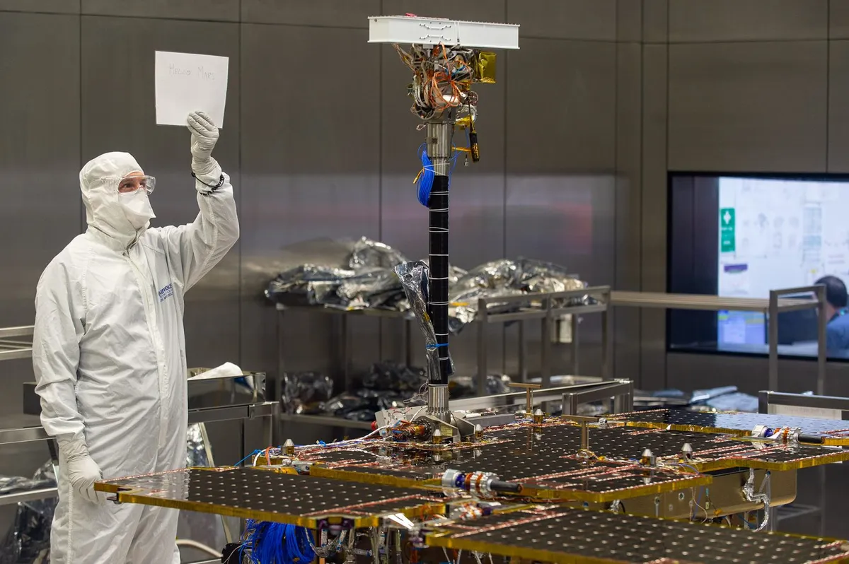 The Rosalind Franklin rover has its PanCam tested at Airbus Defence and Space, Stevenage, UK. Credit: Airbus–M.Alexander