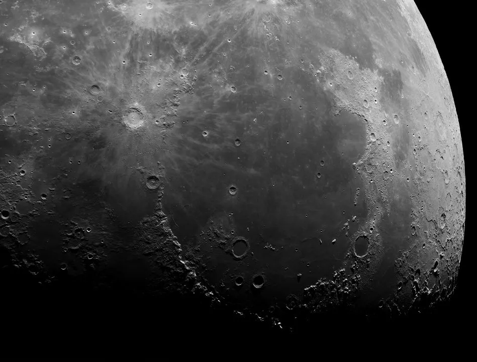 01 - Moon mosaic Craig Towell, Bristol, 21 September 2019 Equipment: Altair Astro GPCAM3 290M mono camera, Fullerscope 8.75