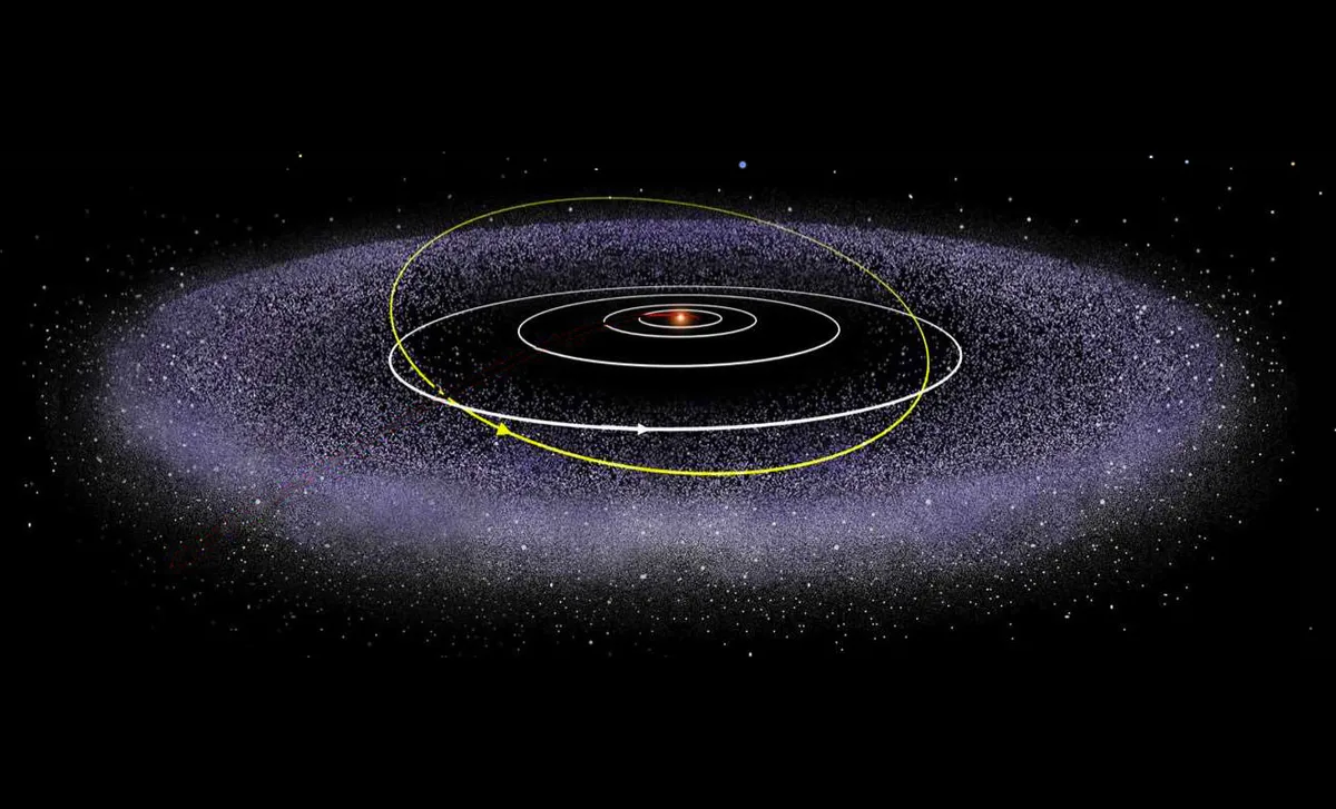 A computer model of the Kuiper Belt. Credit: NASA