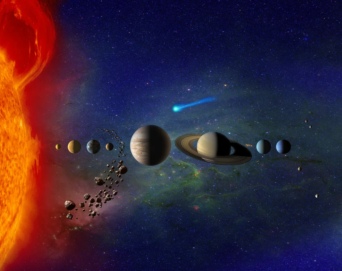 An artist's impression of our Solar System. Credit: Source: NASA/Jet Propulsion Laboratory-Caltech