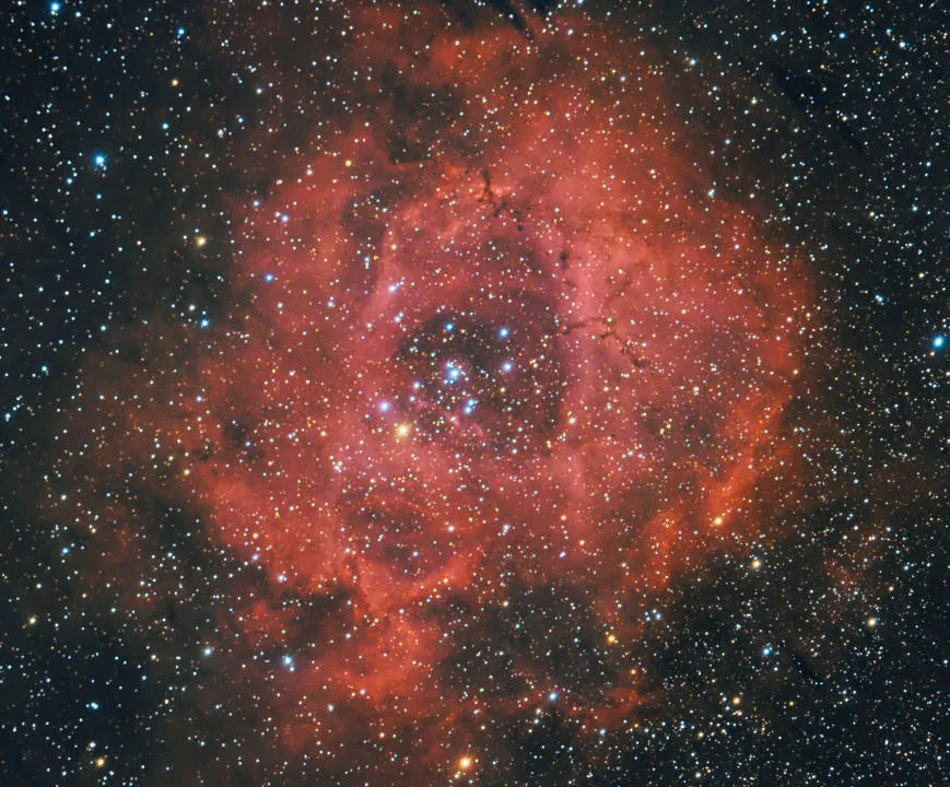 Rosette Nebula Bob Bowers, Haverhill, Suffolk, 20 January 2020 Equipment: Atik Horizon one-shot colour camera, Celestron 8” Rowe-Ackermann Schmidt astrograph, Sky-Watcher AZ-EQ6 Pro mount