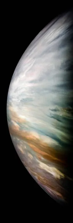 Jupiter’s equator Juno spacecraft, 19 February 2020 Image Credit: NASA/JPL-Caltech/SwRI/MSSS/Kevin M. Gill