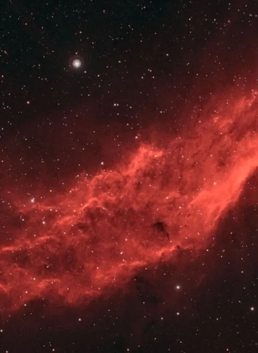 California Nebula Angelo Gambino, Palermo, Italy, 16 December 2019 to 2 January 2020) Equipment: ZWO ASI 1600MM mono camera, Orion 80ED apo refractor 