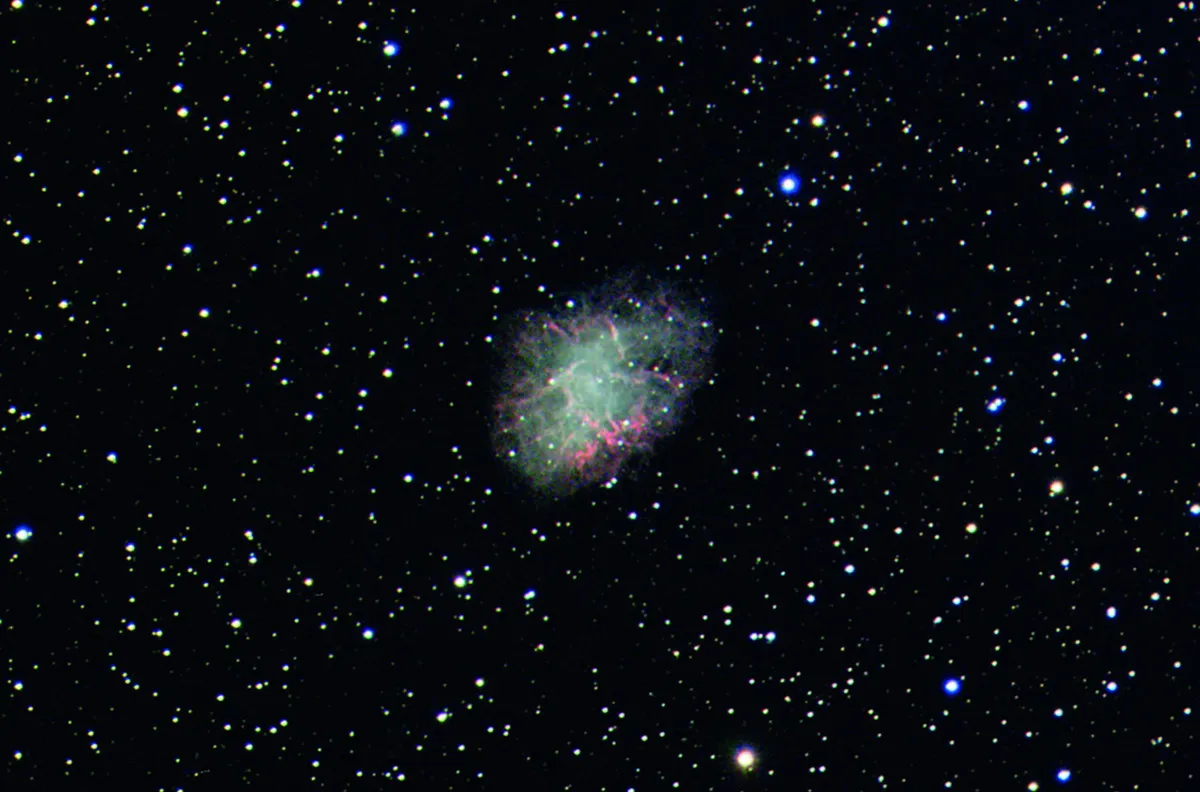 Supernovae in our own Galaxy – like the one that produced the Crab Nebula, M1 (above) – are rare. The last was Kepler’s Supernova in 1604. Credit: Pete Lawrence