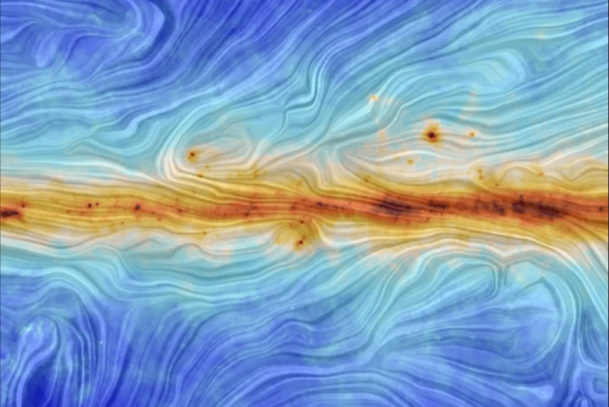 This image from the European Space Agency's Planck satellite shows the structure of our Galaxy's magnetic field. Credit: Copyright: ESA/Planck Collaboration. Acknowledgement: M.-A. Miville-Deschênes, CNRS – Institut d'Astrophysique Spatiale, Université Paris-XI, Orsay, France